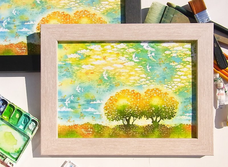 Interior decoration/colorful art print/The sky dyed in osmanthus