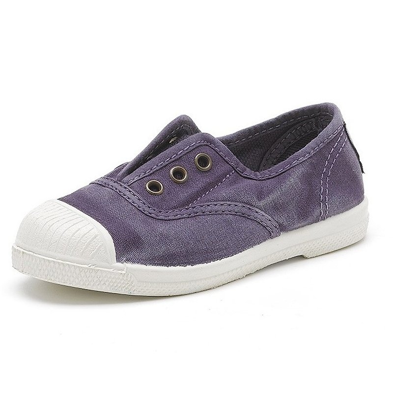 西班牙手工帆布鞋 / 470E 三孔经典款 / 童鞋 / 635 水洗紫 - 童装鞋 - 棉．麻 紫色