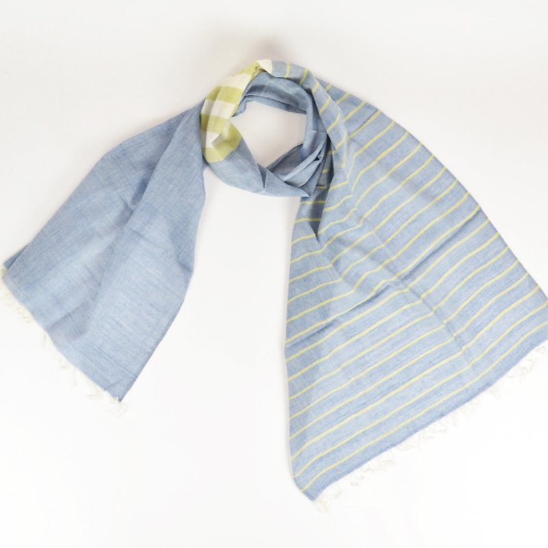 手织Fulia棉围巾-微薰蓝莓-公平贸易 - 丝巾 - 棉．麻 蓝色