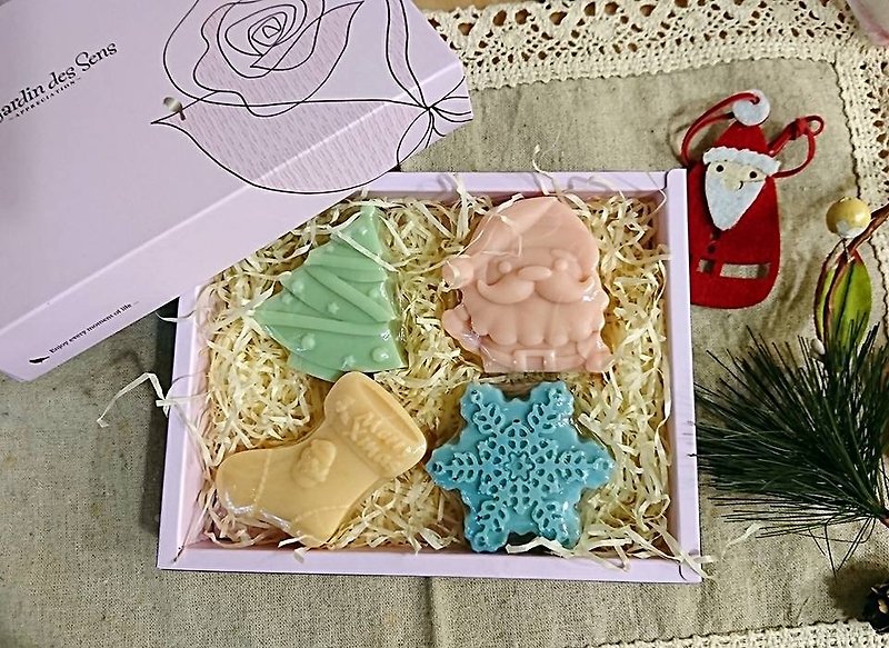 【薇拉手作】圣诞交换礼物|香氛皂4入礼盒 - 肥皂/手工皂 - 其他材质 