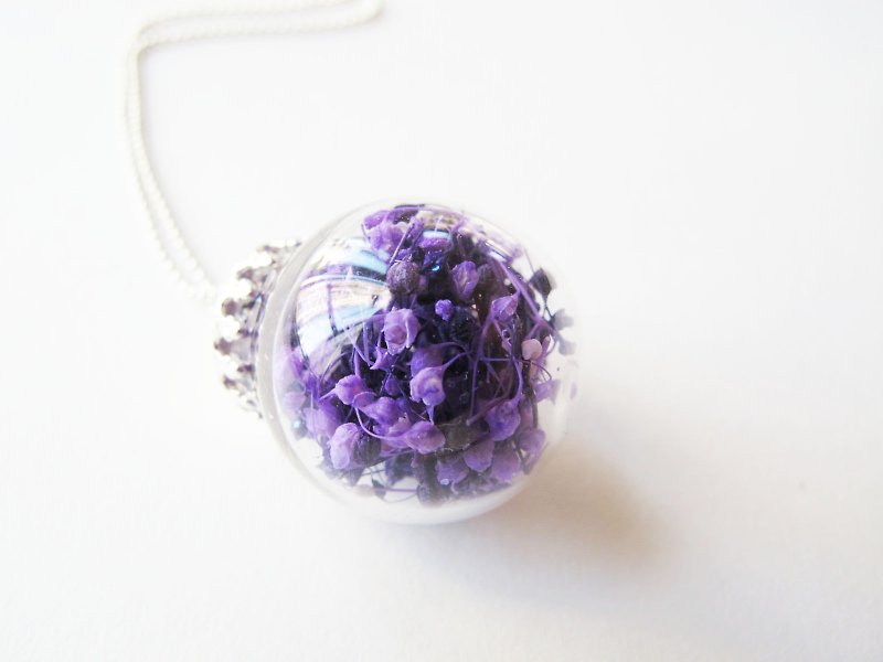 ＊Rosy Garden＊ 深浅双紫色满天星玻璃球项链 - 颈链 - 玻璃 紫色