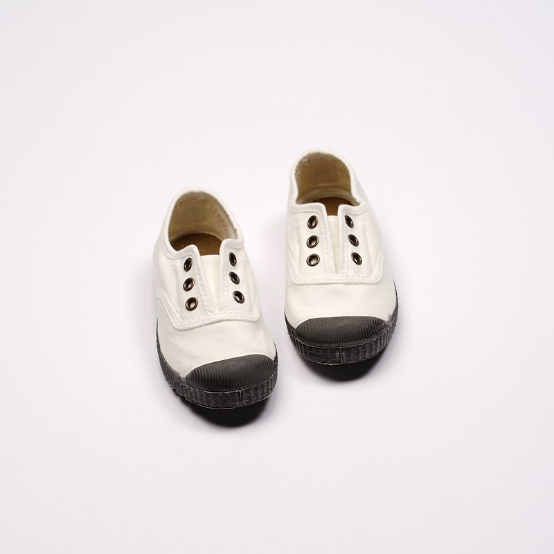 西班牙国民帆布鞋 CIENTA U70997 05 白色 黑底 经典布料 童鞋 - 童装鞋 - 棉．麻 白色