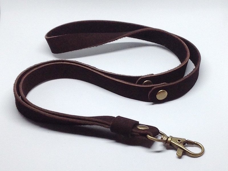 Dark brown Nubuck Leather braided lanyard, Leather keychain, leather key strap, Leather Neck Strap , Neck Lanyard unisex style - 钥匙链/钥匙包 - 真皮 