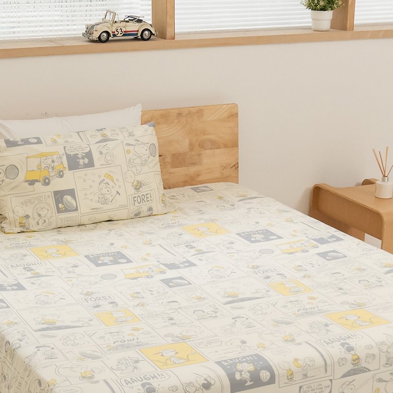 Peanuts史努比100%天丝单人床包枕套组-Snoopy正版 Tencel - 寝具 - 其他材质 多色