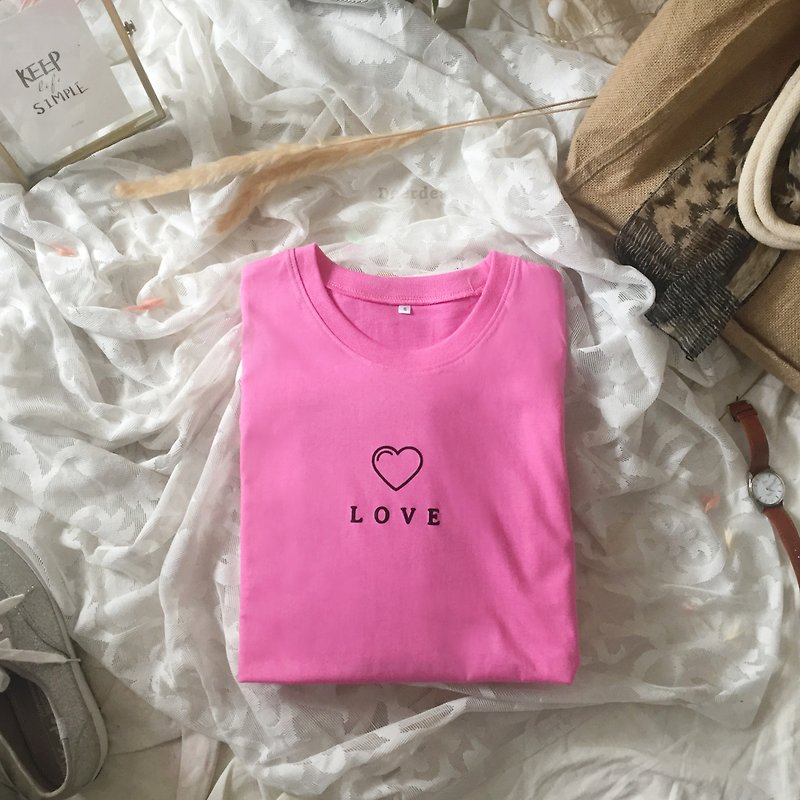 Pink shirt, 100% cotton, Love design