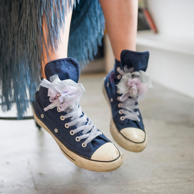 彩る咲き編みシューズクリップ  || スミレ - 鞋垫/周边 - 聚酯纤维 蓝色