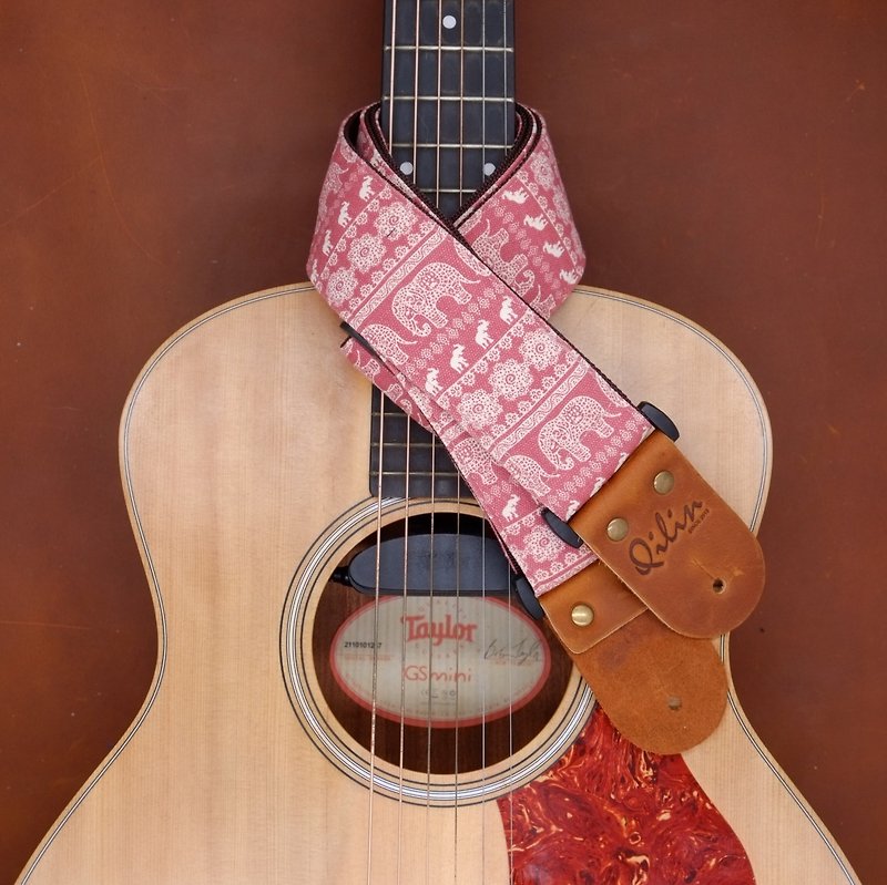 泰式吉他表带 - 吉他/乐器 - 真皮 粉红色