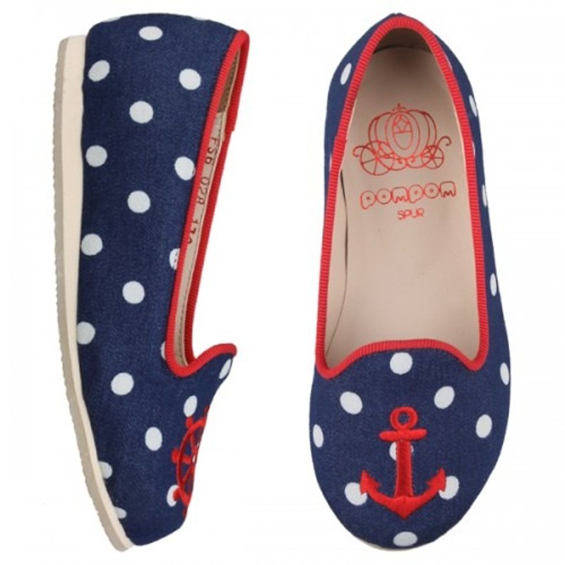 買鞋送襪 - SPUR 水手图案平底童装鞋 FS6028 NAVY (不设退换) - 童装鞋 - 其他材质 