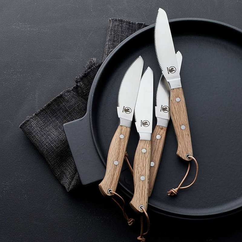 丹麦Morsø 皇家橡木柄不锈钢餐刀2件组 - 餐刀/叉/匙组合 - 不锈钢 银色