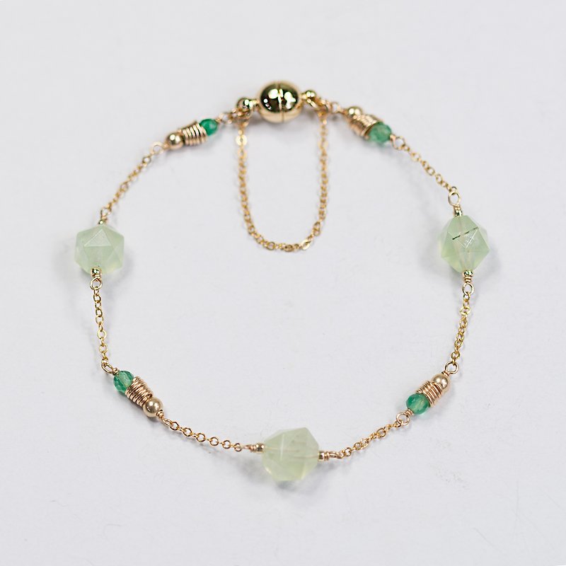 绿叶微光手链 Leaf Vein Bracelet / 14kgf - 手链/手环 - 其他金属 绿色