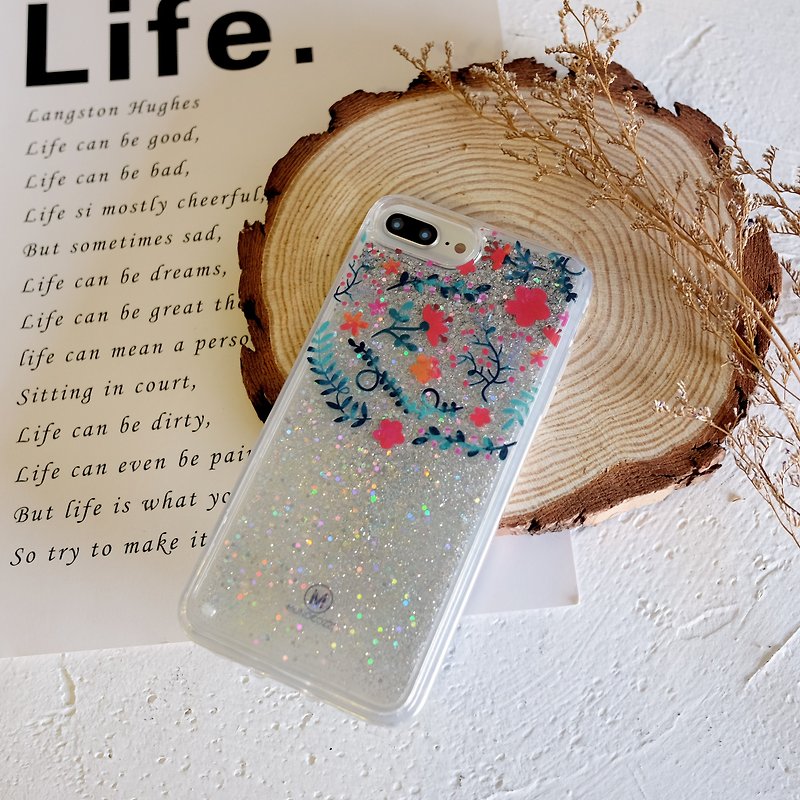 PATTERN LAB | iPhone 8/7/6sPlus 透明流沙手机保护壳 - Flowers - 手机壳/手机套 - 塑料 透明