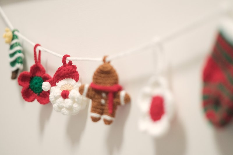 圣诞挂饰 挂墙装饰 | 针织 | 钩针 - 墙贴/壁贴 - 棉．麻 