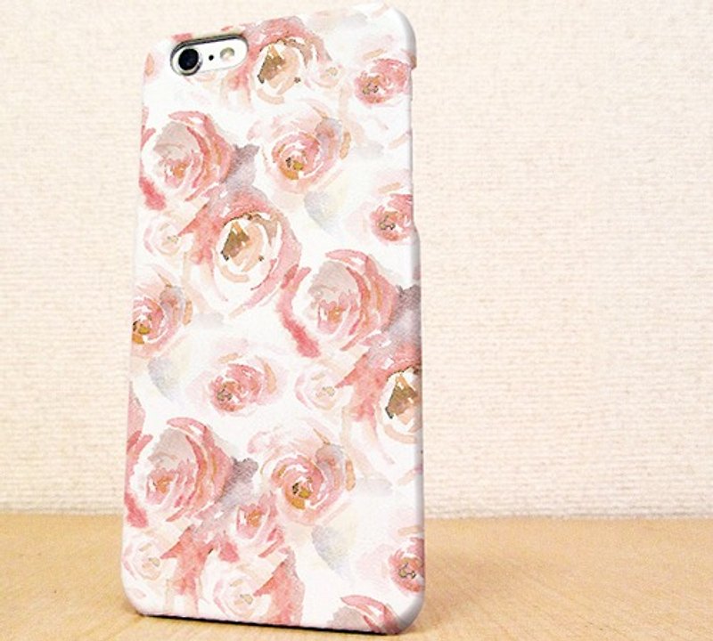 （Free shipping）iPhone case GALAXY case ☆ Water color of roses - 手机壳/手机套 - 塑料 粉红色