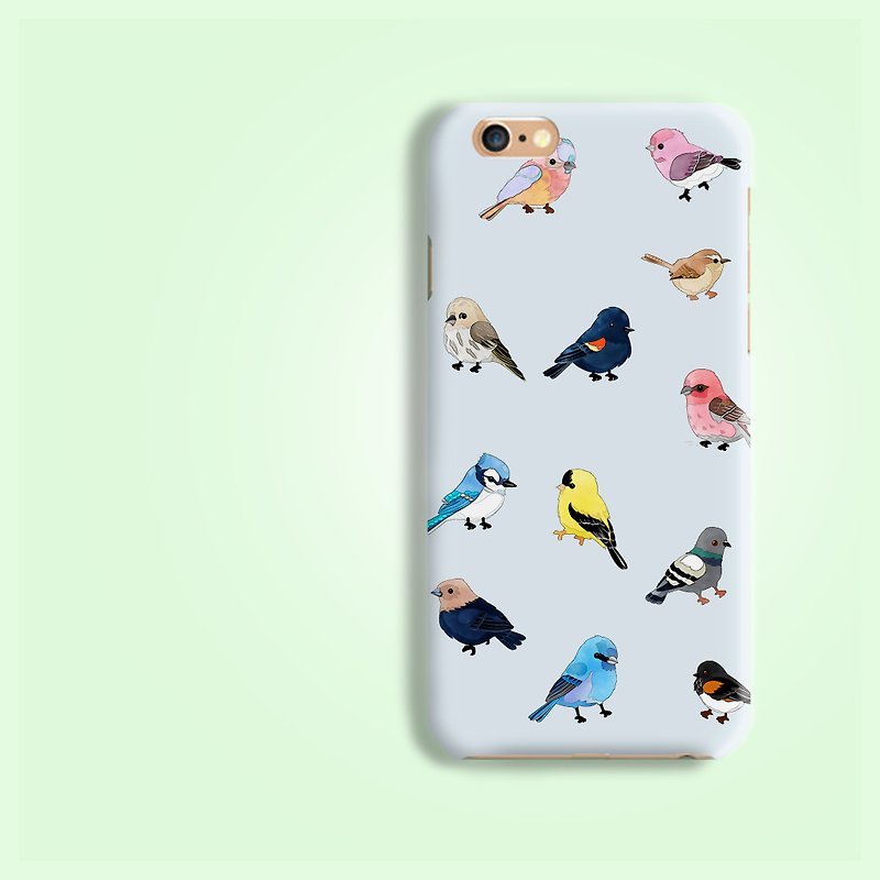 粉蓝小鸟鸟儿图案磨砂手机壳硬壳iPhone XS XR Galaxy S9 note 9 - 手机壳/手机套 - 塑料 