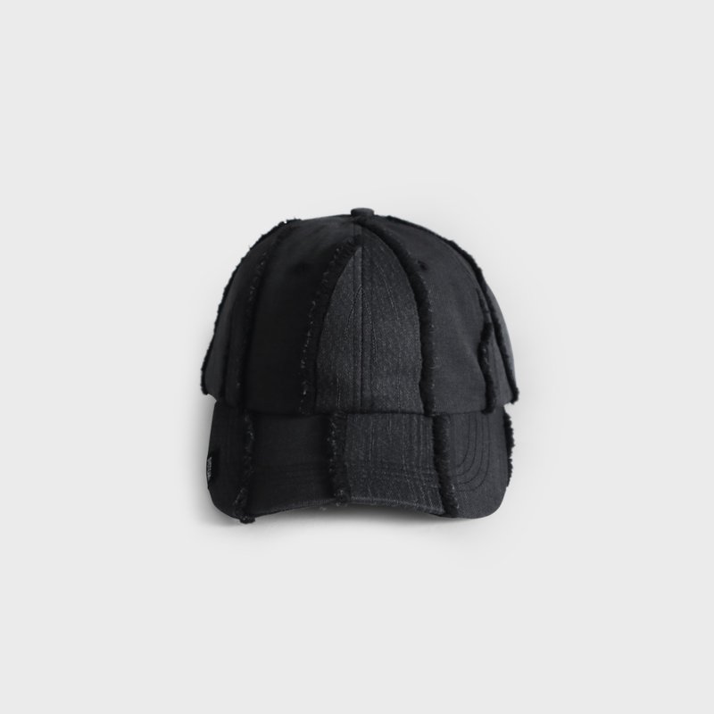 DYCTEAM - Denim Jacquard Cap (毛边直纹黑) - 帽子 - 其他材质 黑色