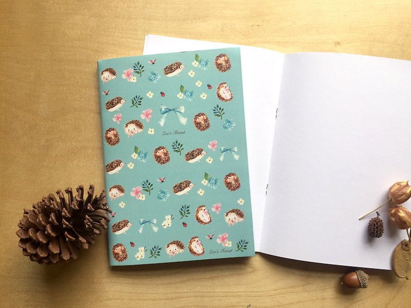 Zoe's forest森林小刺猬空白笔记本 - 笔记本/手帐 - 纸 绿色