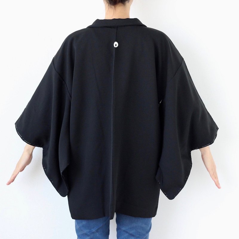 black kimono, EXCELLENT VINTAGE, Kimono sleeve, Traditional kimono /3415 - 女装休闲/机能外套 - 聚酯纤维 黑色