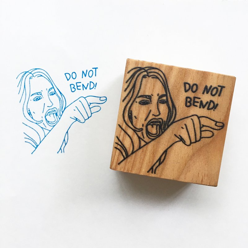 Angry Woman Meme Rubber Stamp snail mail wooden block stamp - 印章/印台 - 木头 