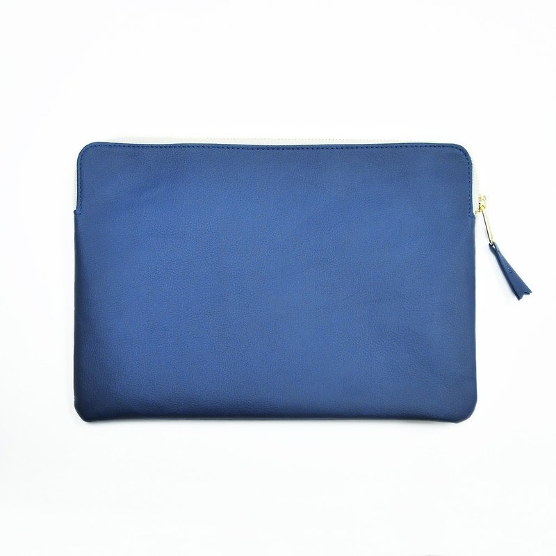 Bellagenda 10.5&quot; 平板电脑袋 客制化 烙印 杂物袋 保护套 军蓝色 情人节礼物 - 化妆包/杂物包 - 人造皮革 蓝色