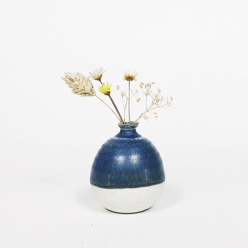 手工陶瓷迷你花器 - 紫蓝 - 花瓶/陶器 - 瓷 蓝色