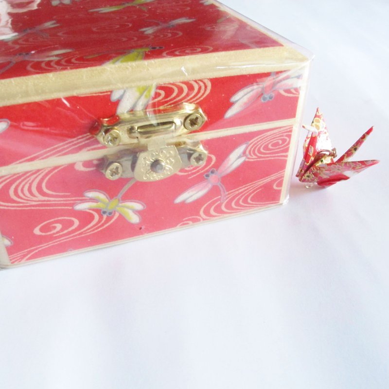 和风友禅木盒/首饰盒/收纳盒--红蜻蜓 - 收纳用品 - 木头 红色