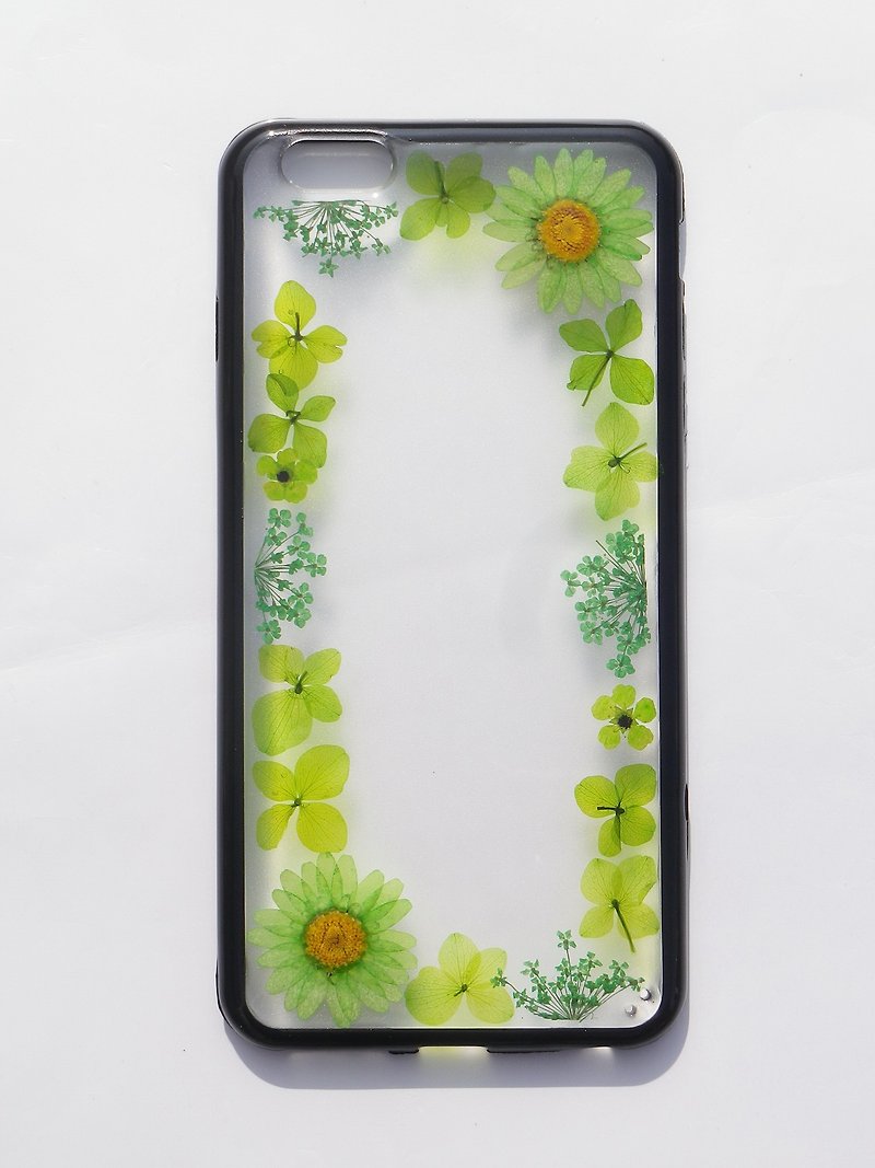 Anny's workshop手作押花手机保护壳，iphone6plus及iphone 6S plus，美丽的像框(绿色花边)，现货 - 手机壳/手机套 - 塑料 