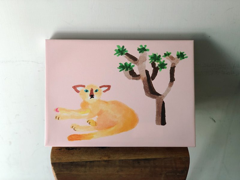 Sphynx スフィンクス |  木制框画 - 海报/装饰画/版画 - 木头 粉红色