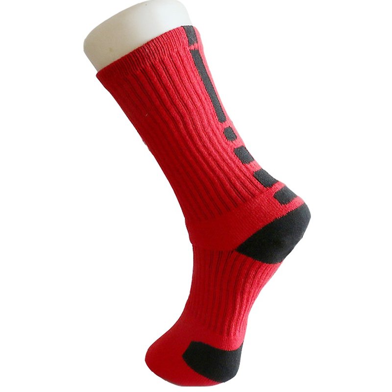 运动系撞色加厚运动袜 - 袜子 - 棉．麻 红色
