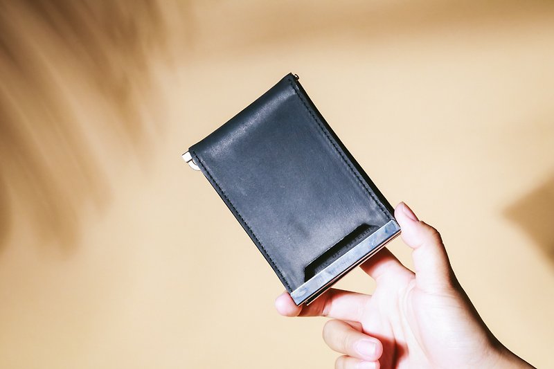 RAZE WALLET 黑色光滑皮革 红卡衬里 - 皮夹/钱包 - 真皮 黑色