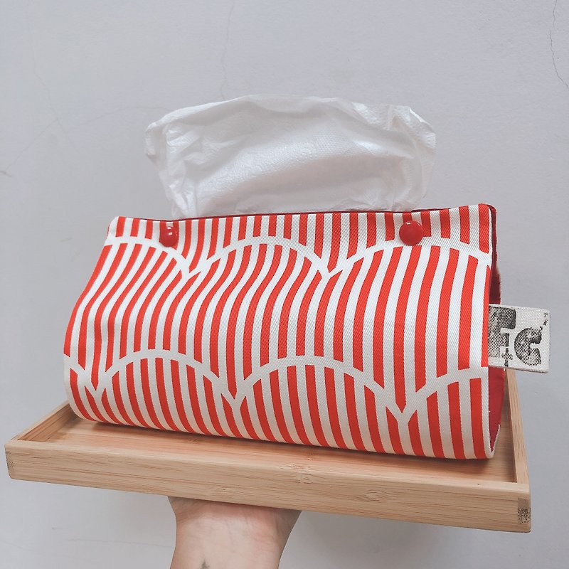 面纸套 波浪红 - 纸巾盒 - 棉．麻 红色