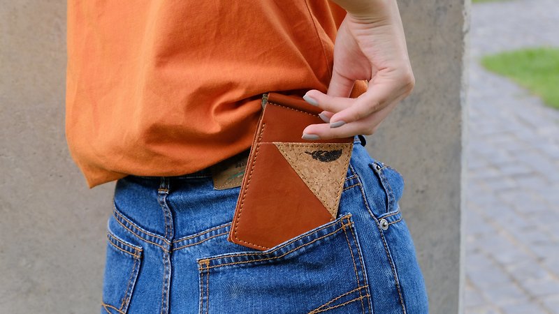 Handmade Microfiber Leather Money Clip Wallet (Free name engraving) - 皮夹/钱包 - 人造皮革 多色