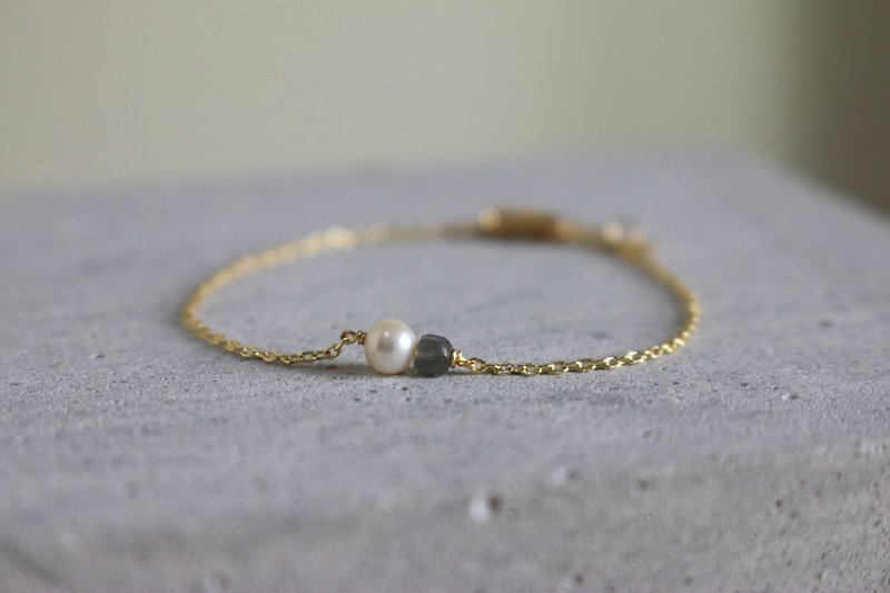 手链 光谱石 珍珠 - 最爱 - - 手链/手环 - 半宝石 灰色