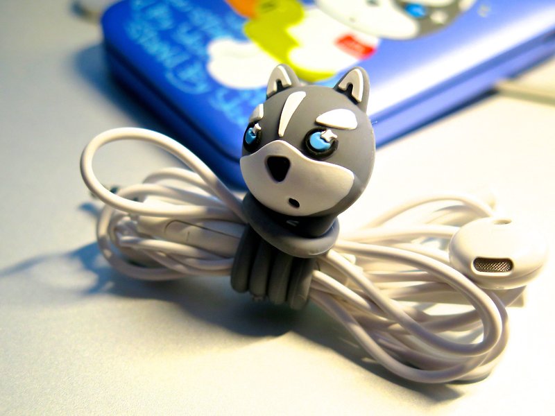 Husky x 3 Design - 哈士奇狗 .Magic Cable 万用生活卷线 - 卷线器/电线收纳 - 硅胶 灰色