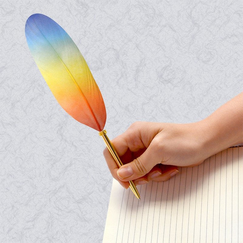 日本Quill Pen 羽毛原子笔 WaterColor水墨系列 W01 羽毛笔 - 圆珠笔/中性笔 - 其他材质 蓝色