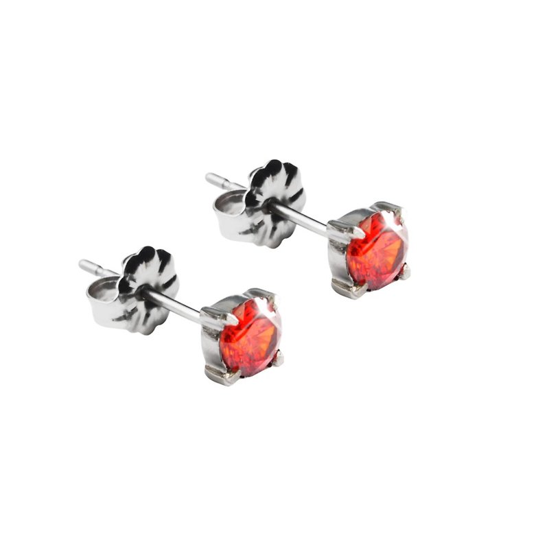 纯净-热情红 纯钛耳针一对 9色可选 可混搭 买即赠钛贴两粒 - 耳环/耳夹 - 其他金属 红色