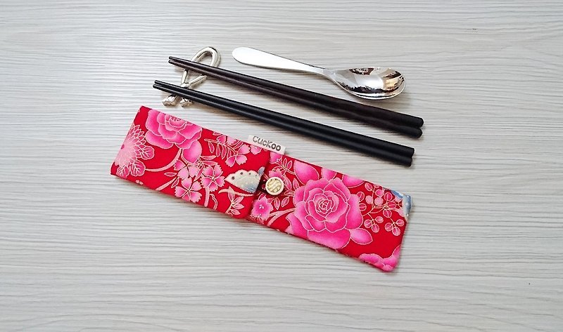 环保餐具收纳袋 筷子袋 组合筷专用 双层筷袋 日系风 - 餐刀/叉/匙组合 - 棉．麻 