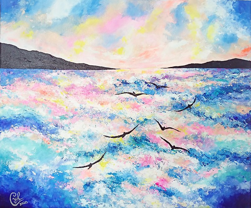 海洋绘画  -  嗨  我的海洋 4 - 海报/装饰画/版画 - 棉．麻 多色