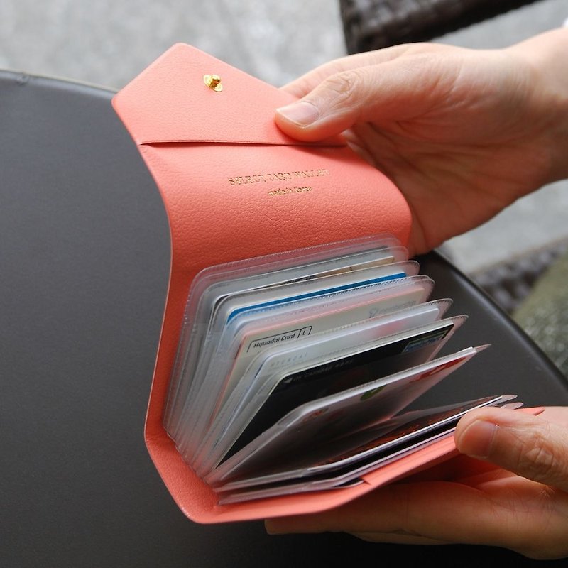 PLEPIC-真爱信笺皮革票卡包-珊瑚粉,PPC93518 - 名片夹/名片盒 - 人造皮革 粉红色