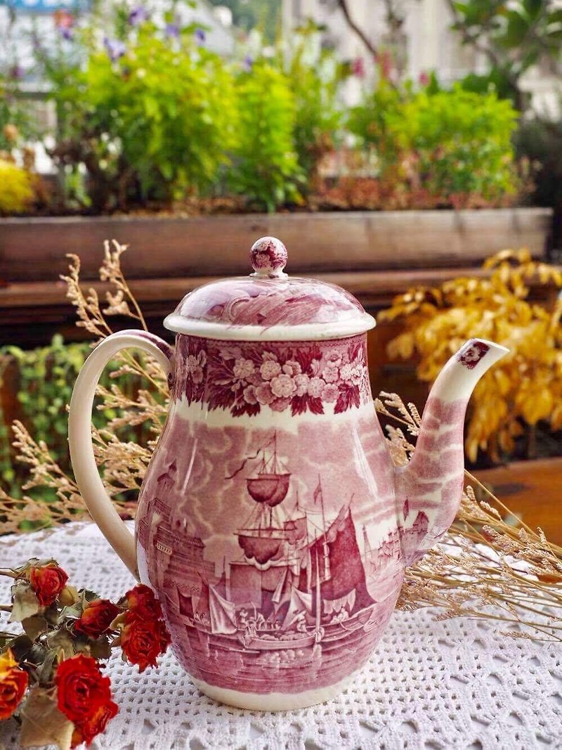 英国名瓷Wedgwood 威基伍德骨瓷百年古董茶壶 JS - 茶具/茶杯 - 瓷 紫色