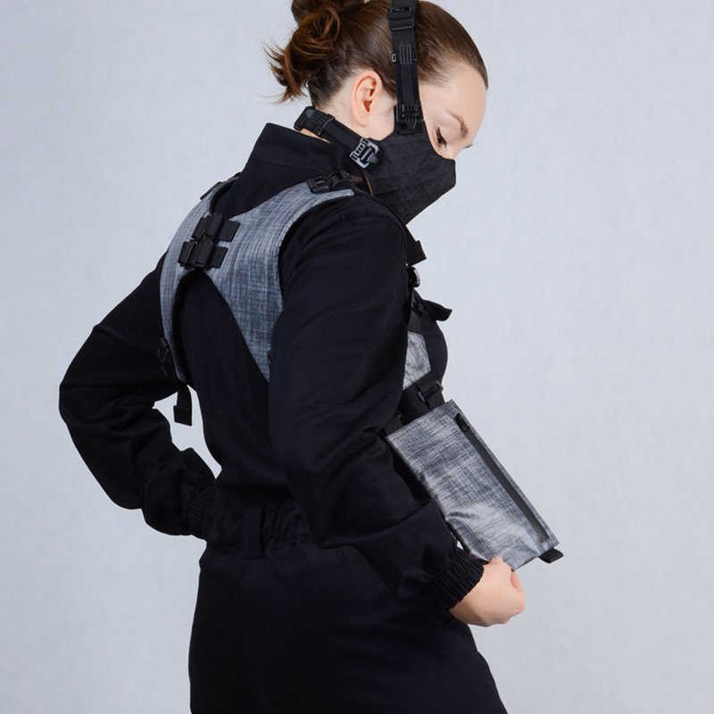 Holster with detachable pockets Shoulder bag Techwear wallet Cyberpunk Crossbody - 侧背包/斜挎包 - 其他材质 灰色