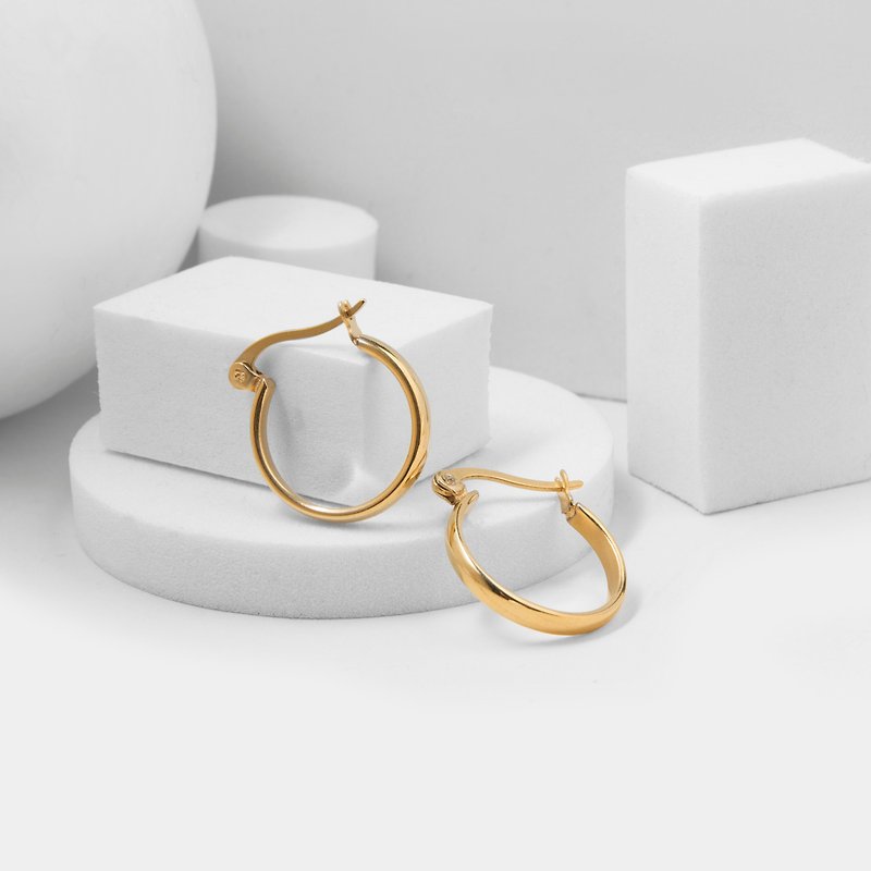 弧面耳环-单支 (钢制) (亮金) - 耳环/耳夹 - 其他材质 金色