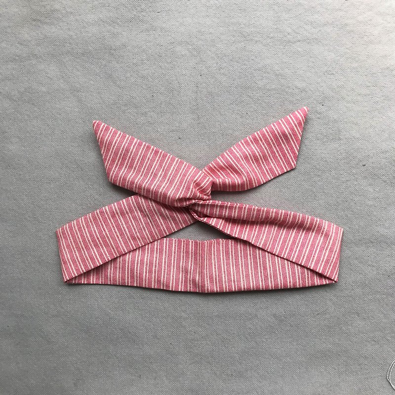 岛森家 / 铝线发带 / 红斑马 - 发饰 - 棉．麻 粉红色