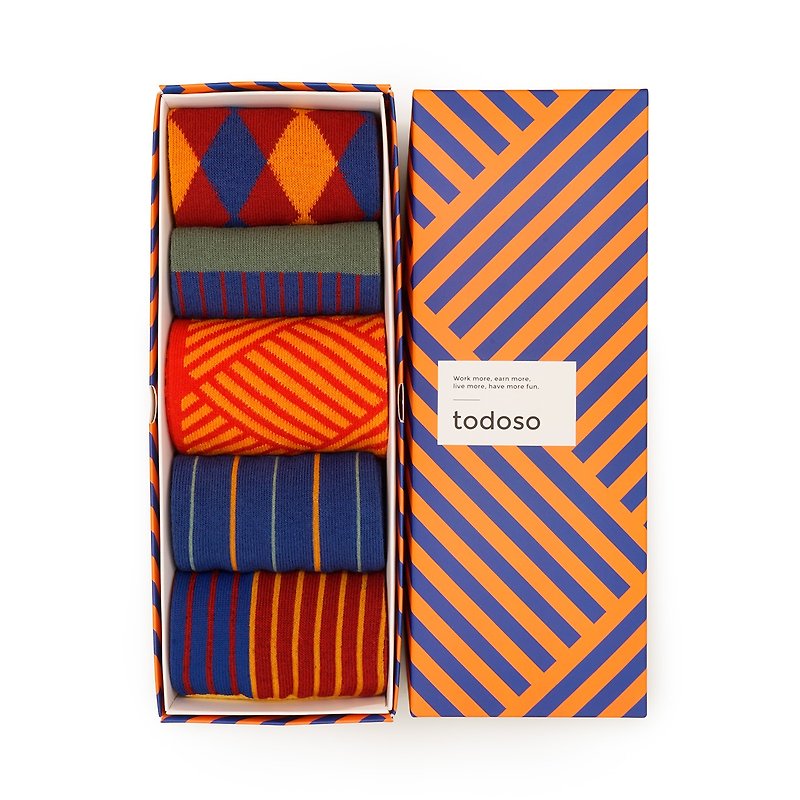 礼物 strong 原创设计系列条纹袜子礼盒st00圣诞礼物礼盒 - 袜子 - 棉．麻 