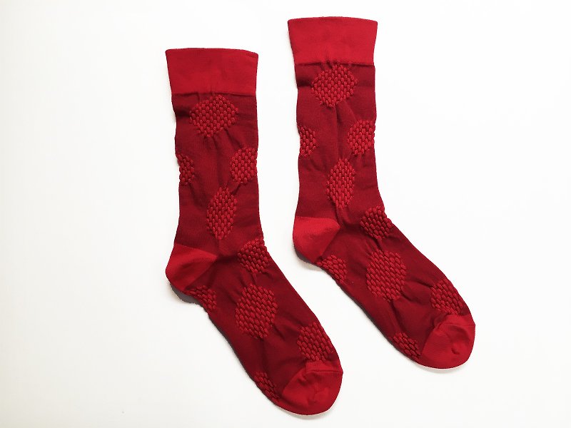 socks / flower dot - 其他 - 棉．麻 红色