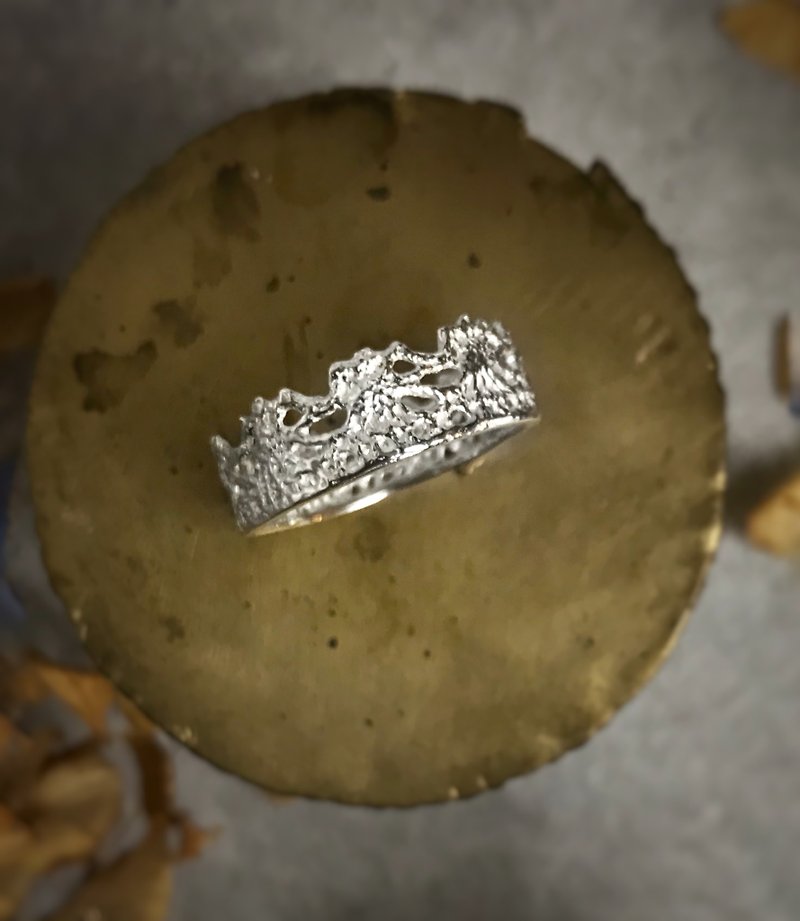 纤纤蕾丝 925纯银戒指 手工蕾丝戒指  纤细精致质感 收藏 礼物 - 戒指 - 纯银 