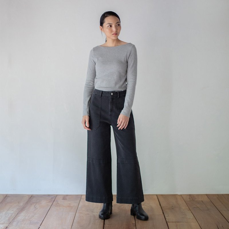 直言不讳造型牛仔宽裤 Plainspoken Denim Wide Leg Pants - 女装长裤 - 棉．麻 多色