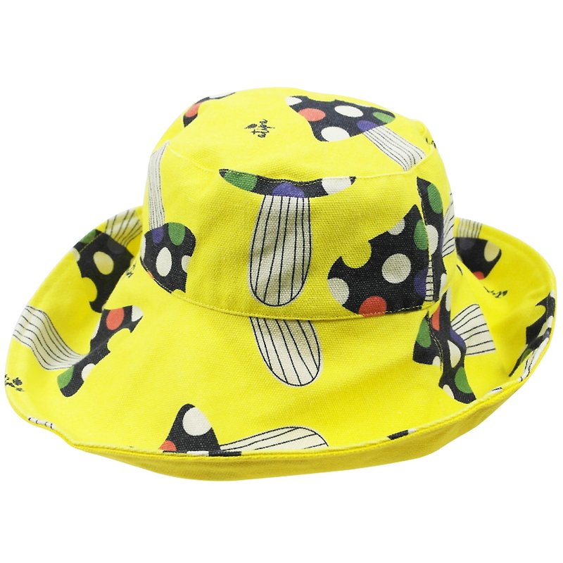ATIPA可逆宽边太阳帽防晒防紫外线 - 帽子 - 棉．麻 黄色