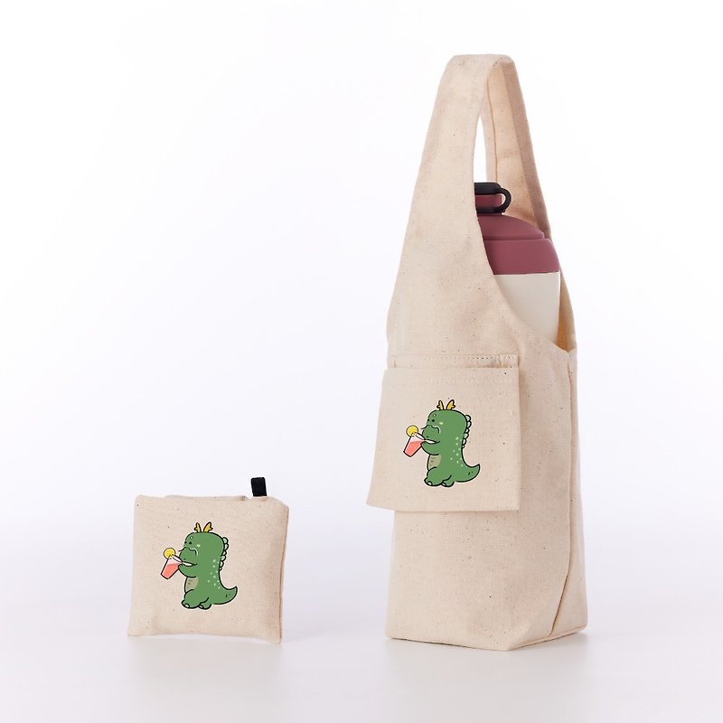 YCCT环保饮料提袋包覆款 - 龙 - 杯瓶都能装的环保杯袋 - 随行杯提袋/水壶袋 - 棉．麻 多色