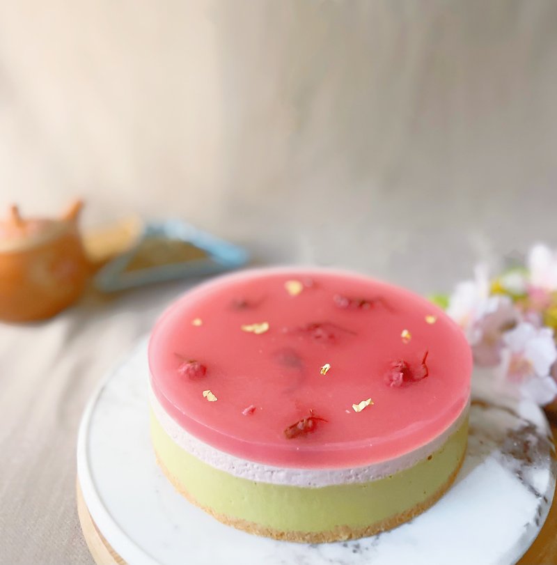 【母亲节蛋糕】樱花玄米煎茶生乳慕斯6寸 - 蛋糕/甜点 - 新鲜食材 