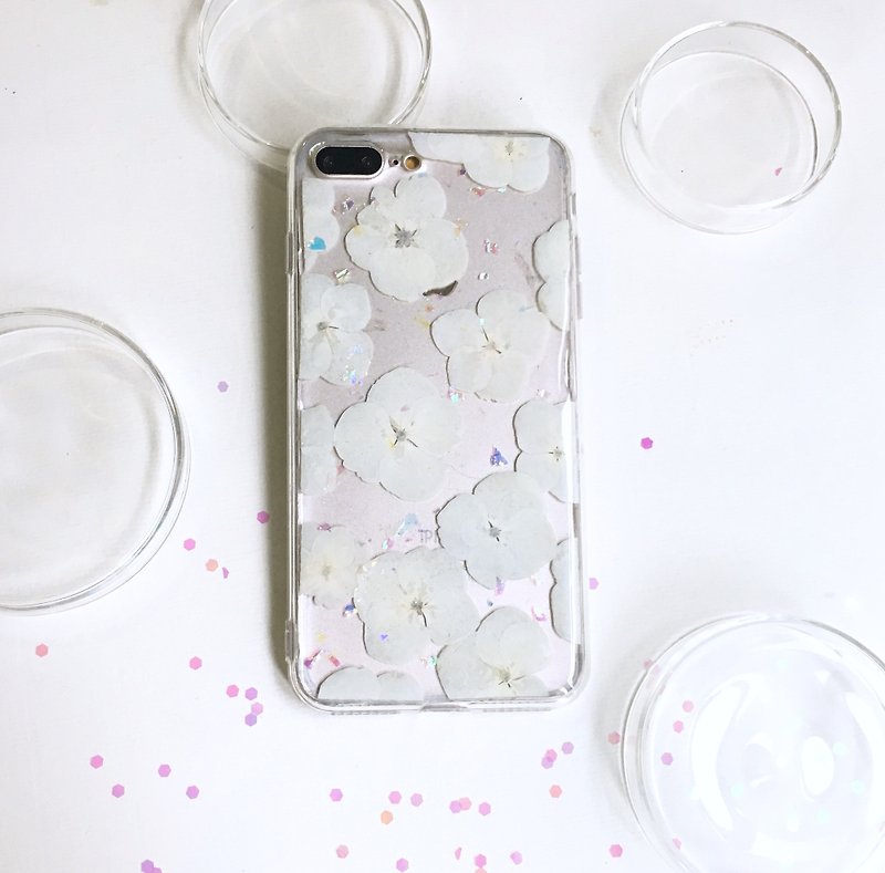 绵花糖  纯白 绣球花 保护套 - 手机壳/手机套 - 植物．花 白色